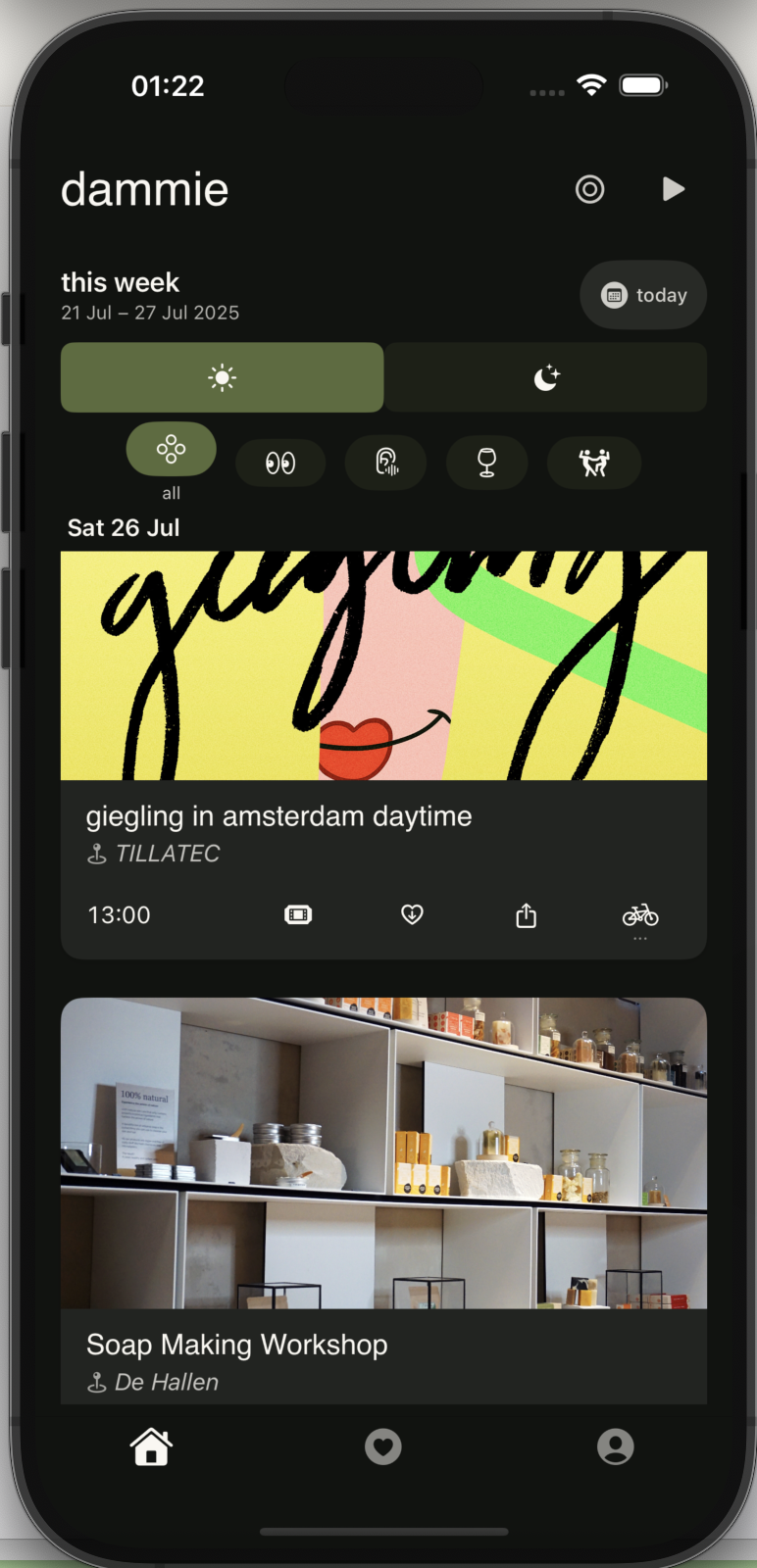 dammie home screen