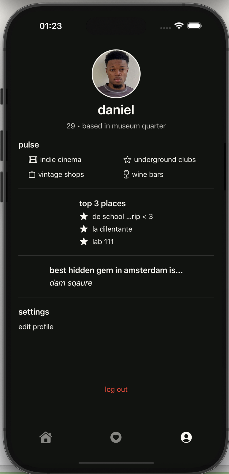 user profile